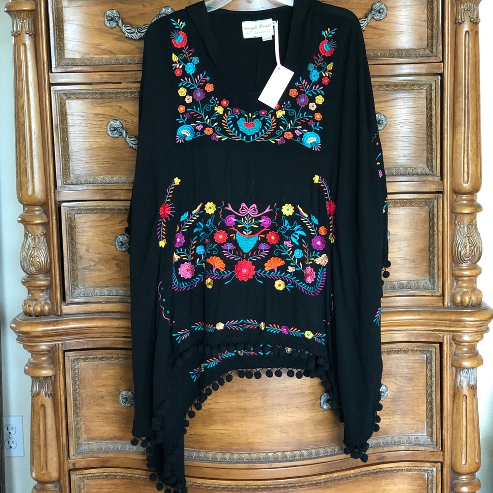 Evy’s Tree embroidered poncho